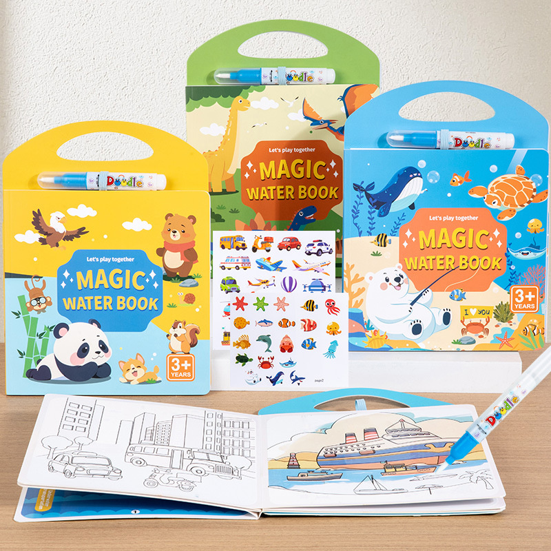 Reusable Water Magic Coloring Book - Libro mágico con dibujo al agua,