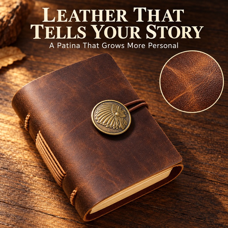 Mini cuaderno de viaje de cuer - Vintage Leather Journal Notebook reseña y precio